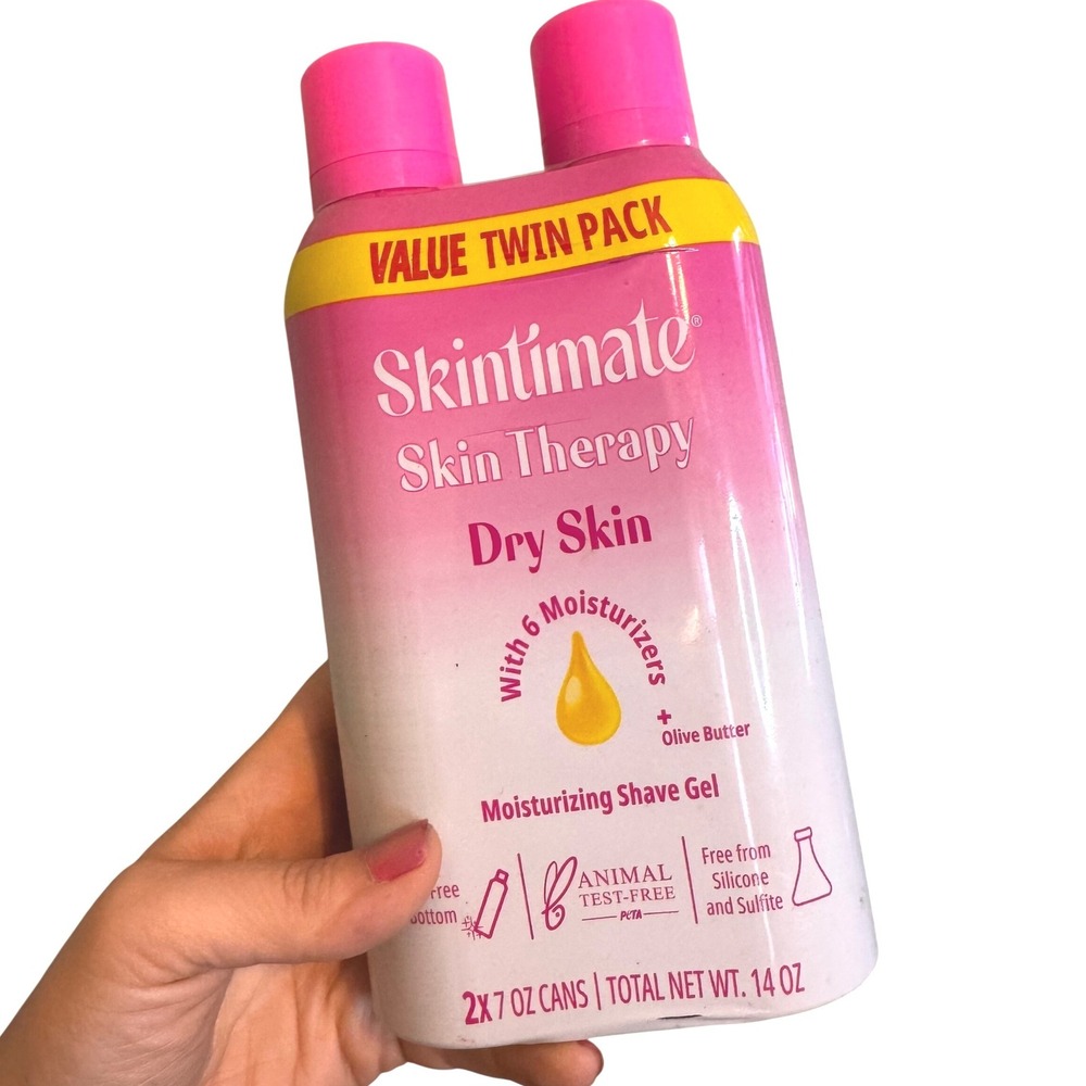 Skintimate Skin Therapy Dry Skin Moisturizing Shave Gel Twin Pack 14oz Pink‎